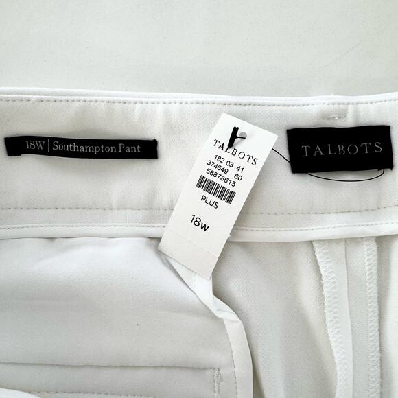 Talbots Southampton Straight Leg Full Length Pants in White | 18W NWT - Picture 8 of 10